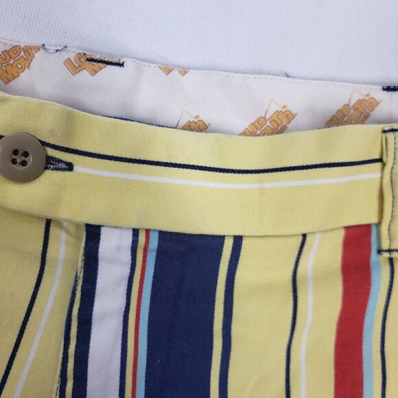 Loudmouth Golf Shorts Men’s Size US 38 Striped Bermuda Golf Blue Yellow … - Picture 6 of 15